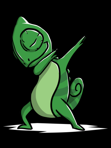 Chameleon Dabbing Dog Dab Dance Move