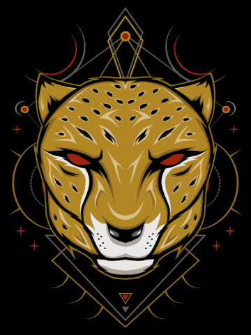 Cheetah African wild animal head or leopard muzzle