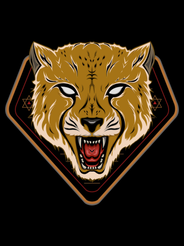 Cheetah head in vintage style