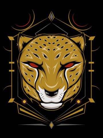 Cheetah logo with ornament background.