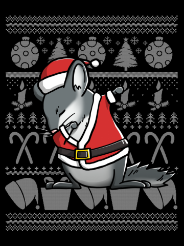 Chinchilla Dabbing Dog Dab Dance Move Christmas