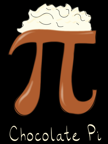 Chocolate Pi with White Text