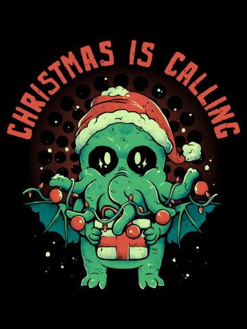 Christmas is Calling - Funny Cute Adorable Christmas Cthulhu H...