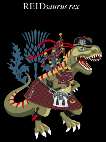 Clanosaurus Rex REIDsaurus Plaid Reid Scotland Scottish Family Tartan