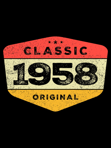 Classic 1958 65th Birthday Vintage