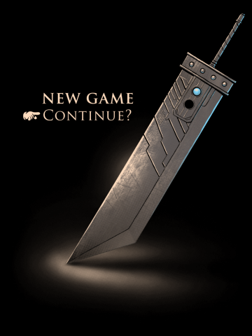 Cloud Strife Sword / Final Fantasy VII New Game / Sephiroth / retro gamer