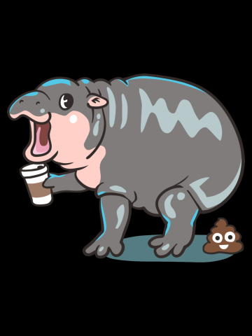 Coffee makes me poop Moo Deng