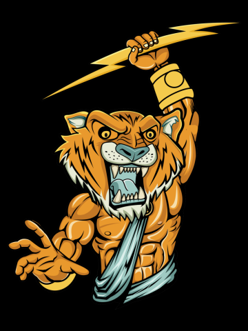 Comic - God Zeus Tiger Lightning - dark