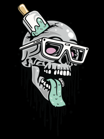 Comic - Skull Cool Fun - dark