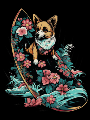 Corgi Surfer Boy