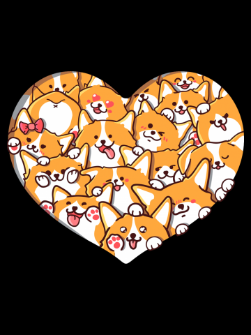 Corgi in heart