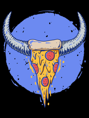 Cow skull pizza