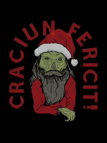 Craciun Fericit Ugly Green Santa Skull