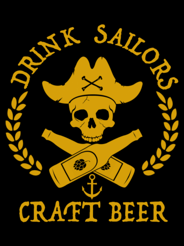 Craft Beer Drink Sailors, Pirate Skull