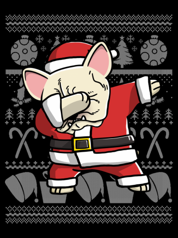 Cream French Bulldog Dabbing Dog Dab Dance Move Christmas