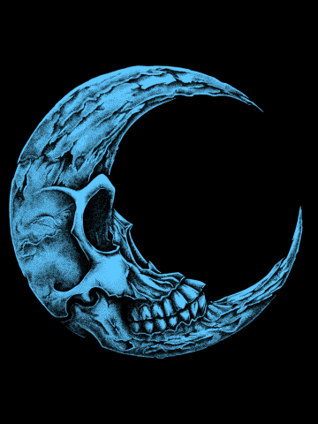 Crescent Skull Monochrome