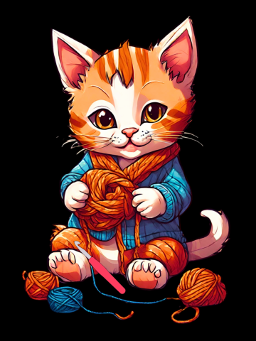 Crocheting Kitten All Wrapped Up
