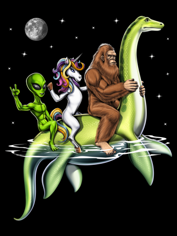 Cryptids Riding Loch Ness Monster