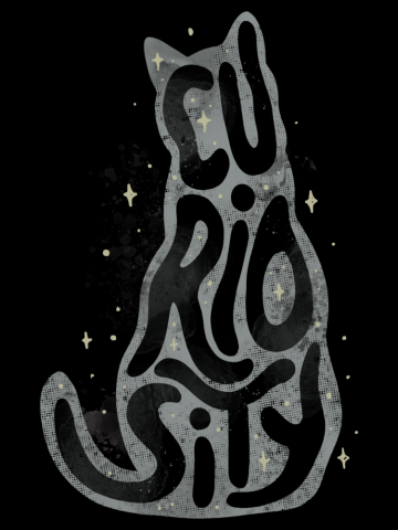 Curiosity Cat Typography