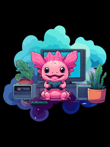 Cute Axolotl Gamer