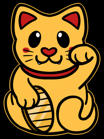 Cute Maneki Neko - Gold