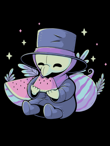 Cute Plague Doctor with Watermelon