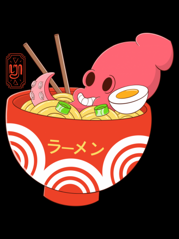 Cute Squid Ramen Bowl