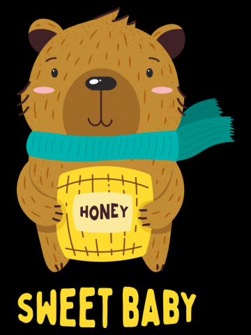 Cute brown little bear smiling.