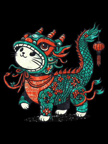 Cute cat  in a dragon costume