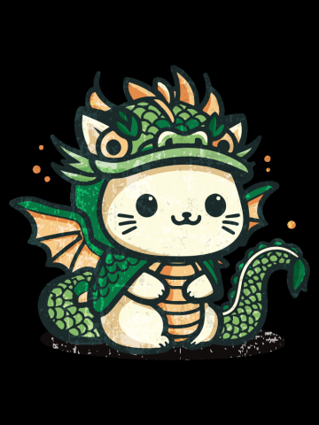 Cute kitten in a dragon costume