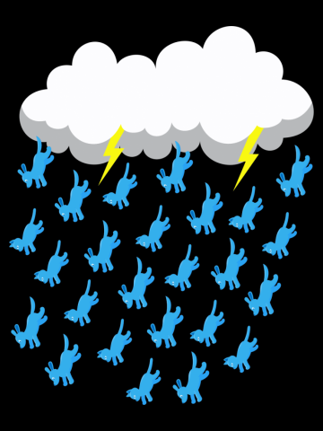 DARK RAIN CLOUD RAINING CATS AND DOGS