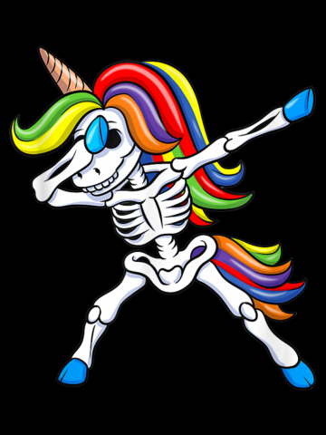 Dabbing Skeleton Unicorn Shirt Kids Girls Halloween Gift Dab T-Shirt