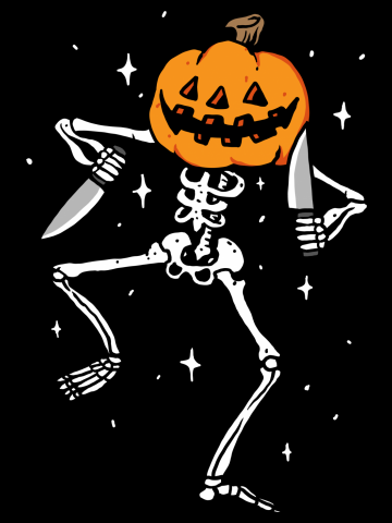 Dancing Pumpkin Skeleton