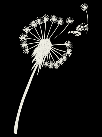 Dandelion Astronaut Flying Away Make a Wish