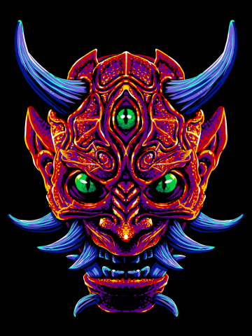 Demon with 3 Japanese eyes