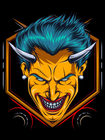 Devil head vector illustration with ornamental