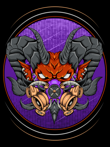 Devil with apocalypse mask design template