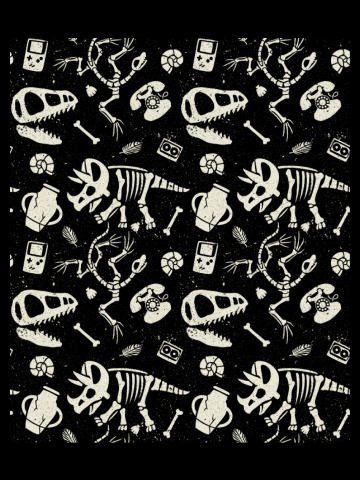 Dinosaurs Fossils Vintage Technology Pattern