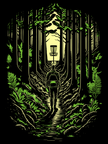 Disc Golf Forest Course Wilderness Golfer Sunset