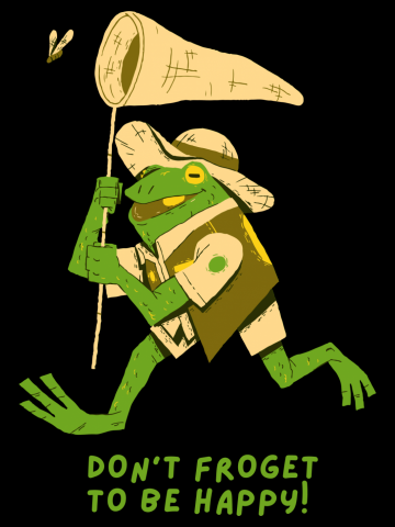 Don't froget to be happy! cute funny gift frog boy scout
