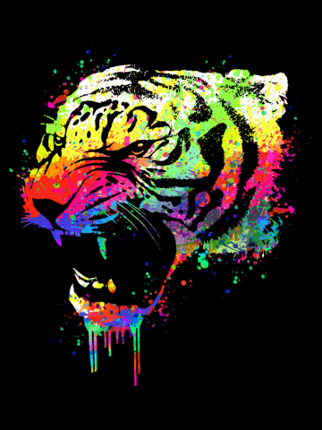 Dripping color tiger