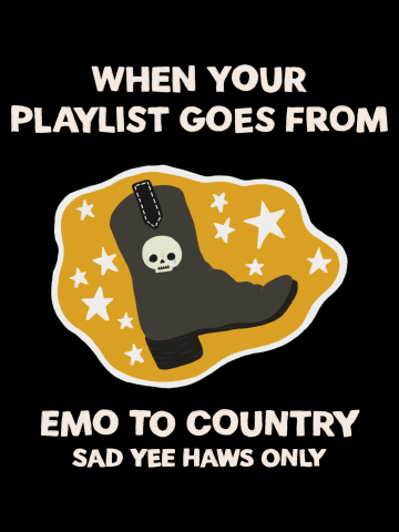 Emo to Country Playlist (2023, White Text)