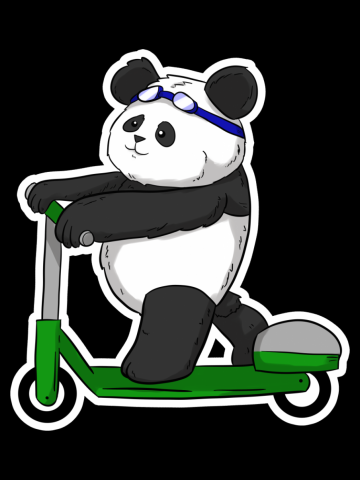 Escooter Panda Eroller Escooter escooting Trend