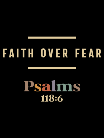 Faith Over Fear - Psalms 118:6 Christian Quote