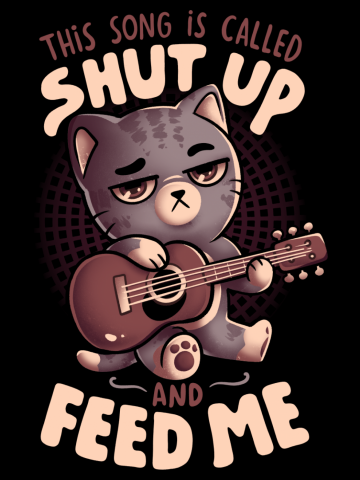 Feed Me Cat Song - Dark Evil Cute Hungry Cat Guitar Music Sarc...