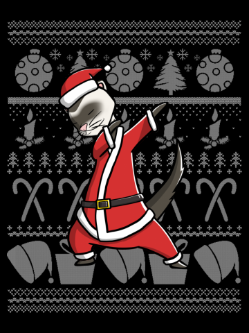 Ferret Dabbing Dog Dab Dance Move Christmas
