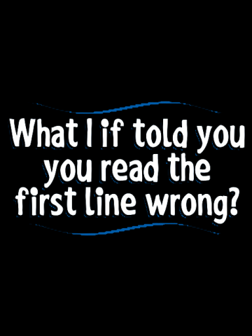 First line is wrong