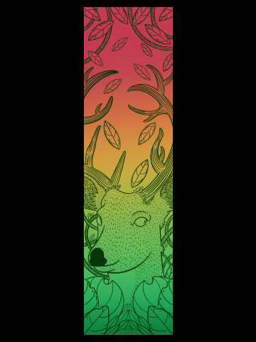 Floral Deer Skate Deck Design