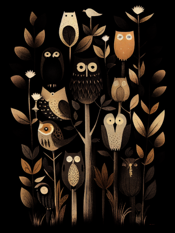 Floral Owl Tree