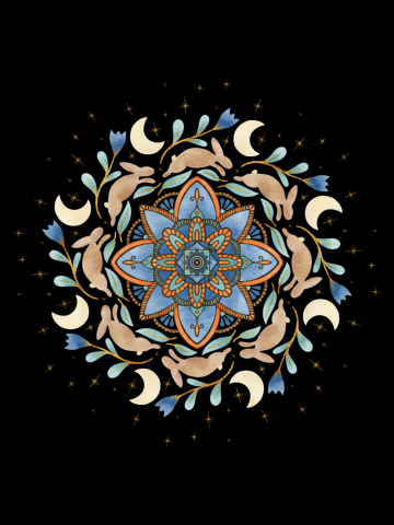 Floral Rabbit Mandala